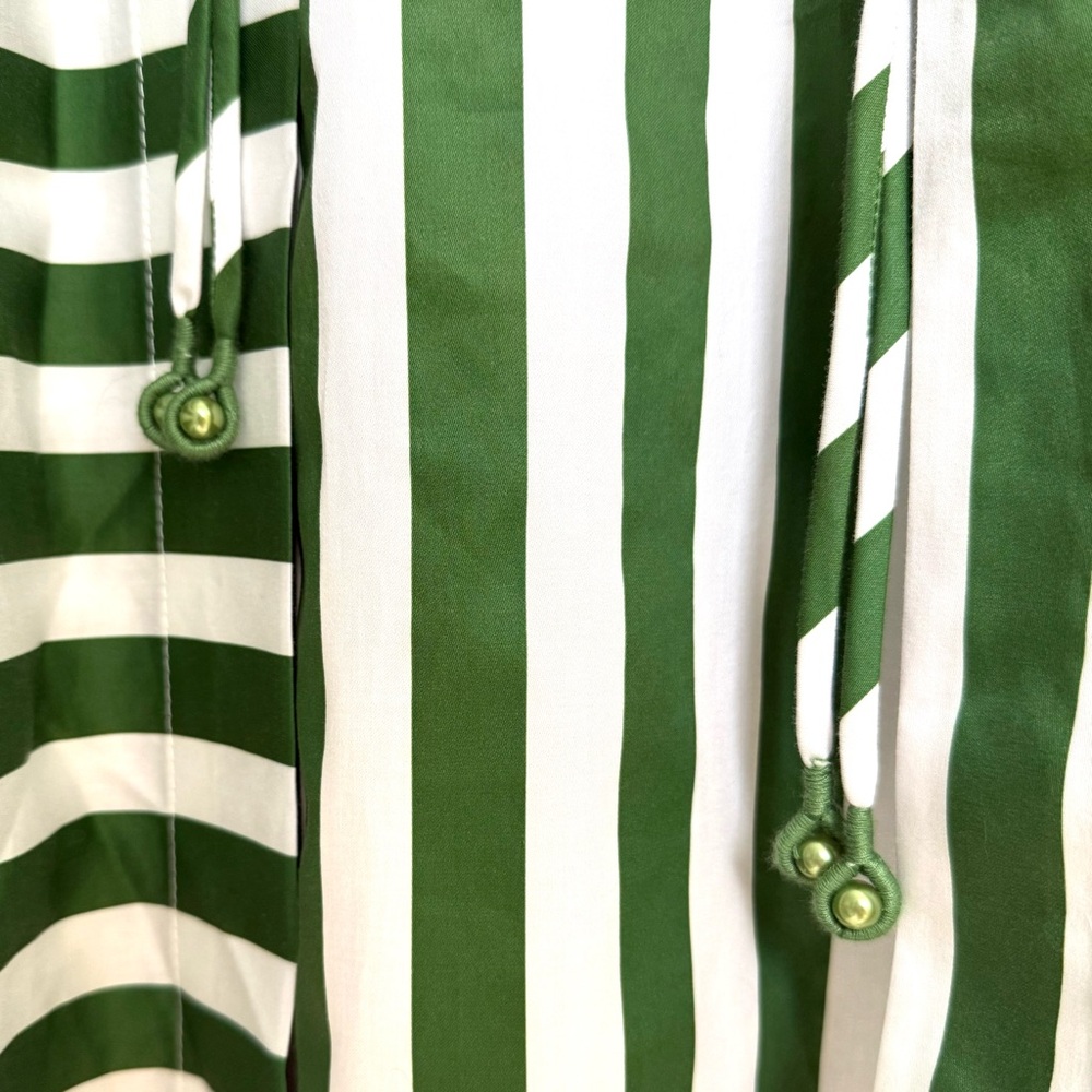FARM Rio Tropical Flight Stripes Midi Dress, Green/White, NWT 🇧🇷 - Picture 14 of 16